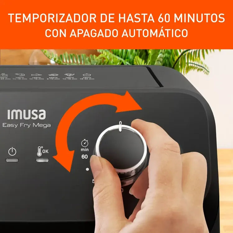 Freidora de aire IMUSA Mega Mecánica 7.5L Negra