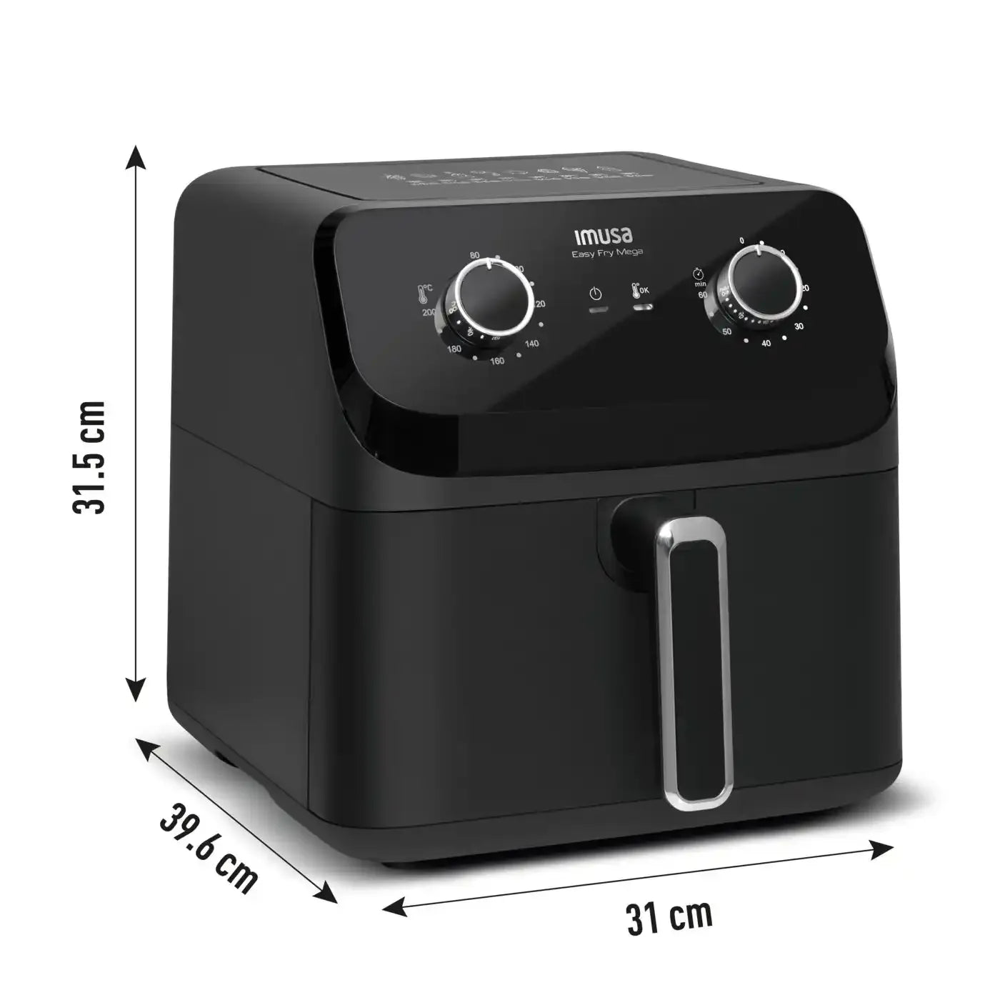 Freidora de aire IMUSA Mega Mecánica 7.5L Negra